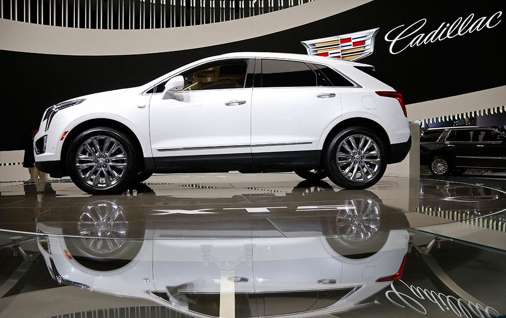 The 2017 Cadillac XT5 is on display during the Los Angeles Auto Show, in Los Angeles.