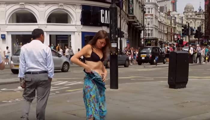 What happens when a girl undresses in public - Watch video