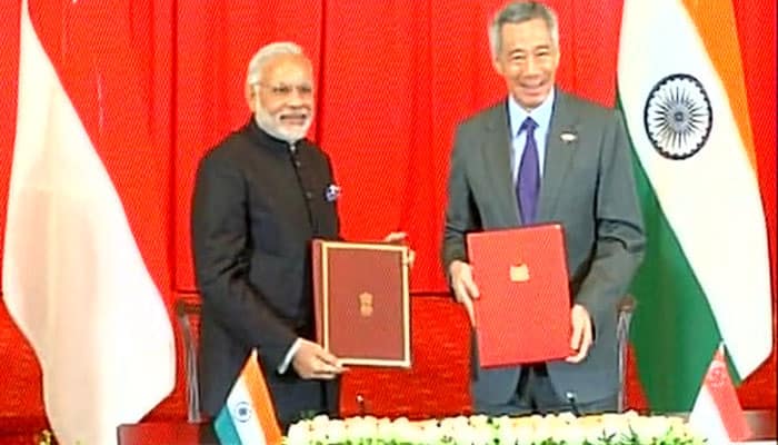 Modi meets Singapore PM, Prez; pacts inked on defence ties