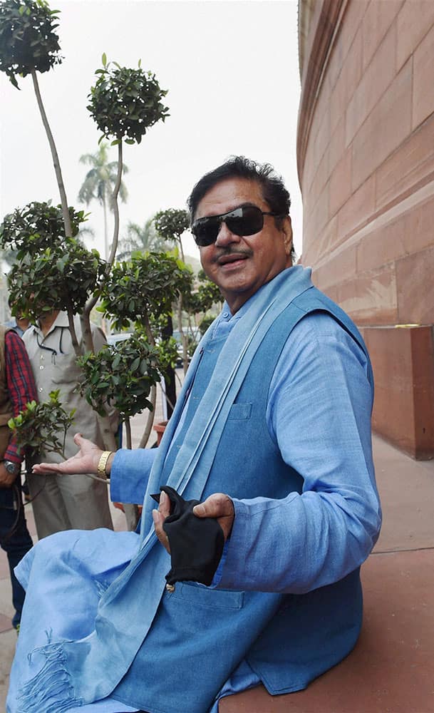 BJP MP Shatrughan Sinha during the winter session of Parliament in New Delhi.