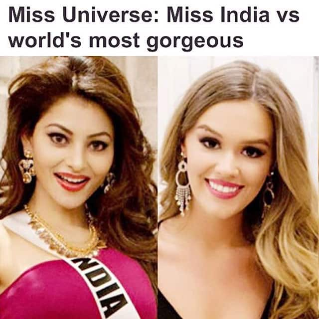 URVASHI RAUTELA ‏:- Repost emirates_247 : #MissUniverse : Miss India Vs other world's most gorgeous women… -instagram