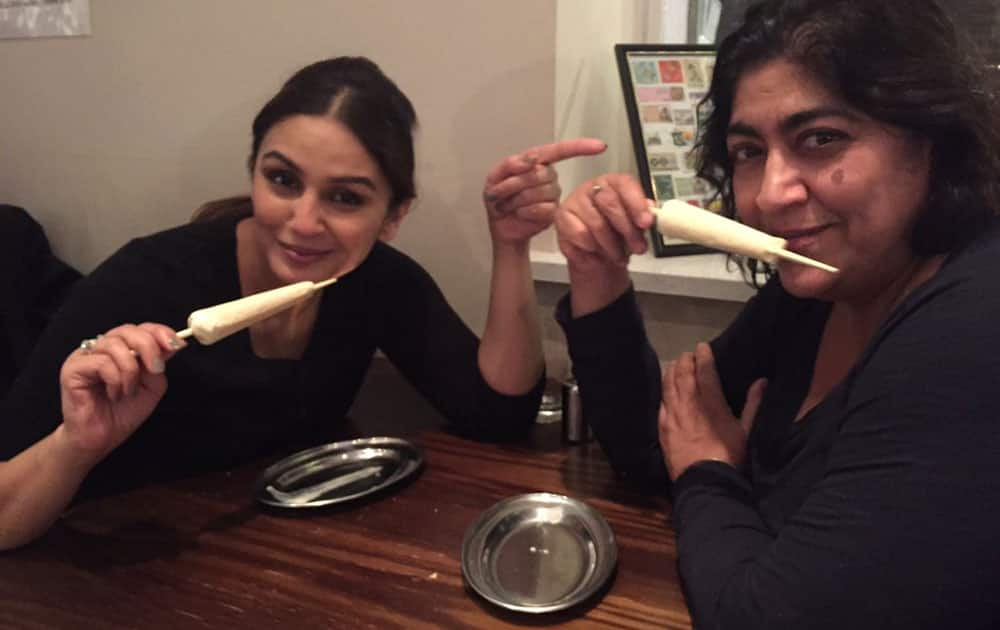 Huma Qureshi ‏:- She is baad baad influence @GurinderC .. killed my diet with kebabs and kulfi #foodcoma -twitter