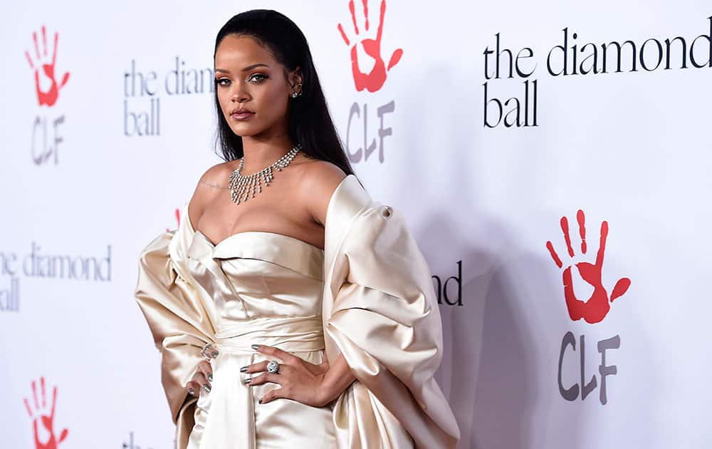 Rihanna attends the 2nd Annual Diamond Ball at The Barker Hangar, in Santa Monica, Calif.