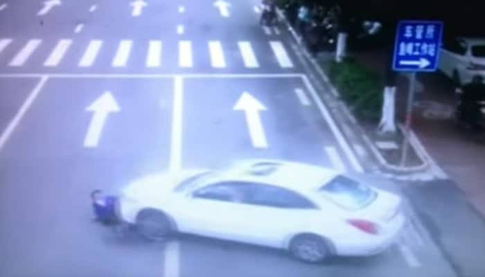 Return from death: Cyclist&#039;s miraculous escape after getting crushed under car