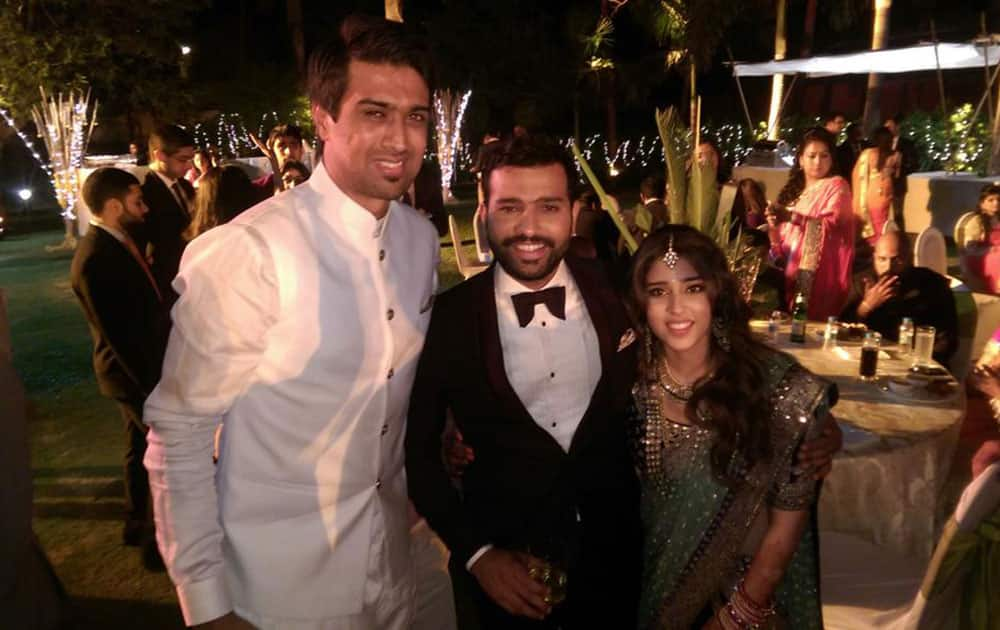 Rahul Sharma :- Congratulations Mr and Mrs Sharma cute couple god bless u both #RitsyWedsRo @ImRo45 -twitter