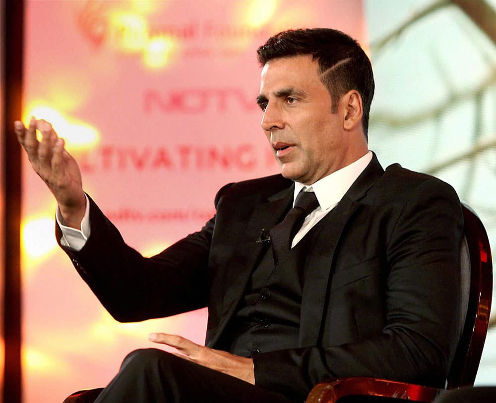 Actor Akshay Kumar during the launch of Cultivating Hope campaign in Mumbai.