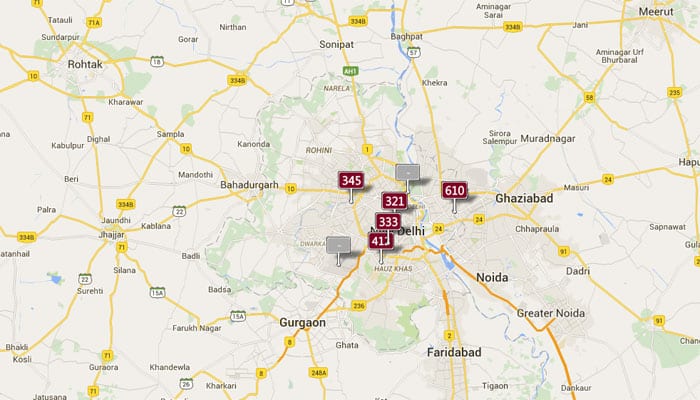 Air Pollution: Thursday&#039;s Real-time Air Quality Index Visual Map in Delhi
