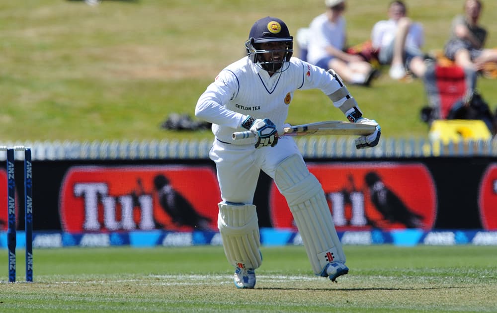 Sri Lanka’s Kusal Mendis takes a run against New Zealand on day one of the second International Cricket Test, Seddon Park, Hamilton, New Zealand.