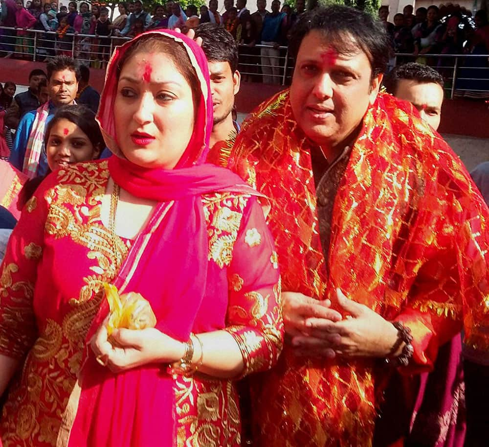 Bollywood actor Govinda along with his wife visiting Kamakhya Temple on his 52nd birthday in Guwahati.
