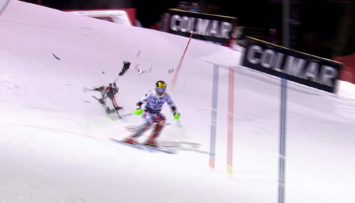 WATCH: OMG! Falling drone &#039;almost kills&#039; skiing champion Marcel Hirscher in Italy