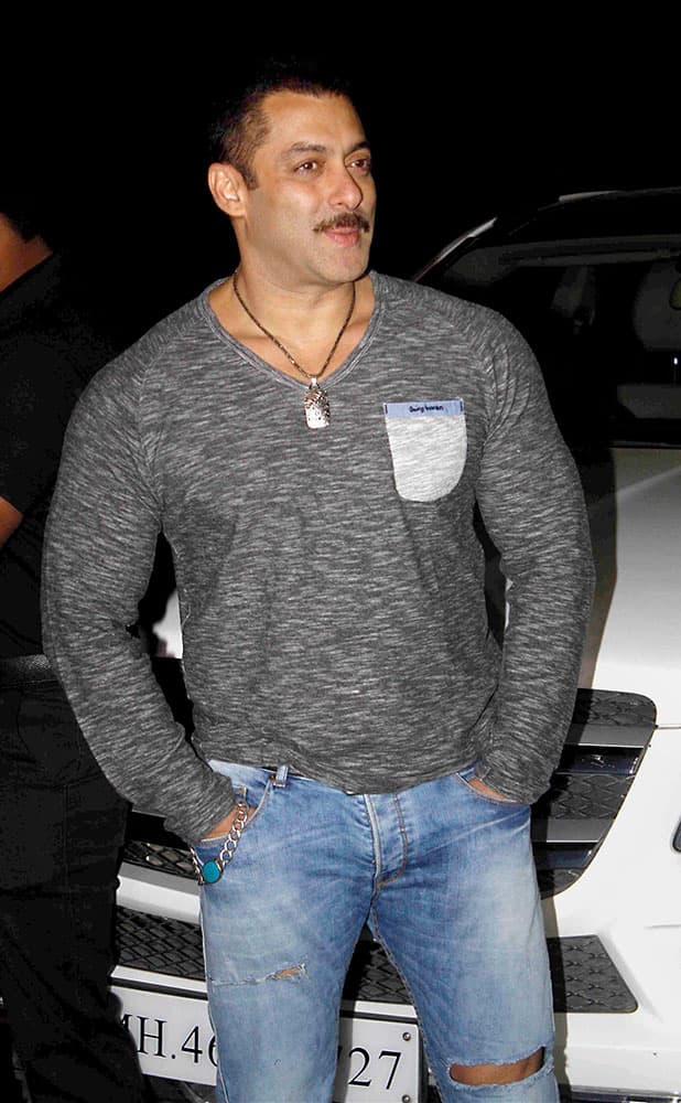 Actor Salman Khan during his 50th birthday party at his farmhouse in Panvel near Mumbai.