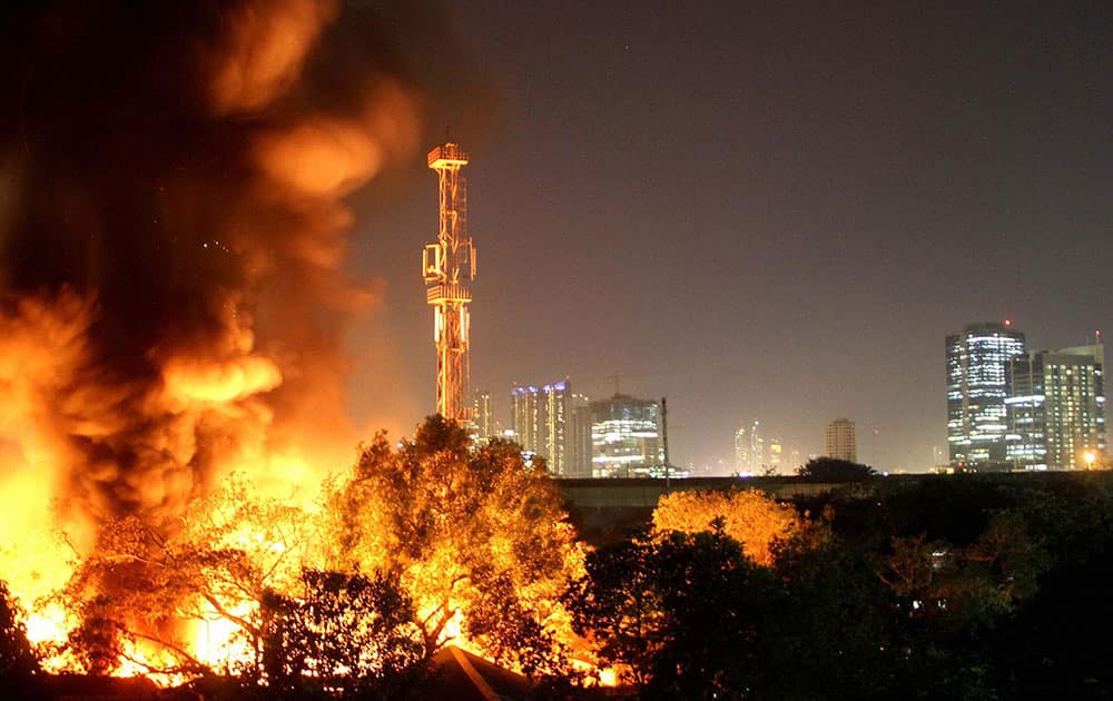 A major fire broke out at MTNL compound at Parel in Central Mumbai.