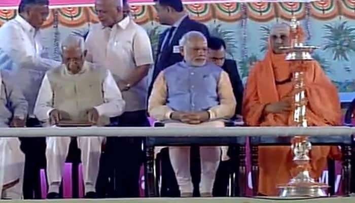 PM Narendra Modi reaches Mysuru on a 2-day visit of Karnataka