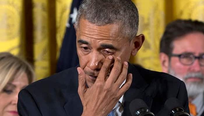 US Prez Barack Obama weeps as he unveils gun control measures