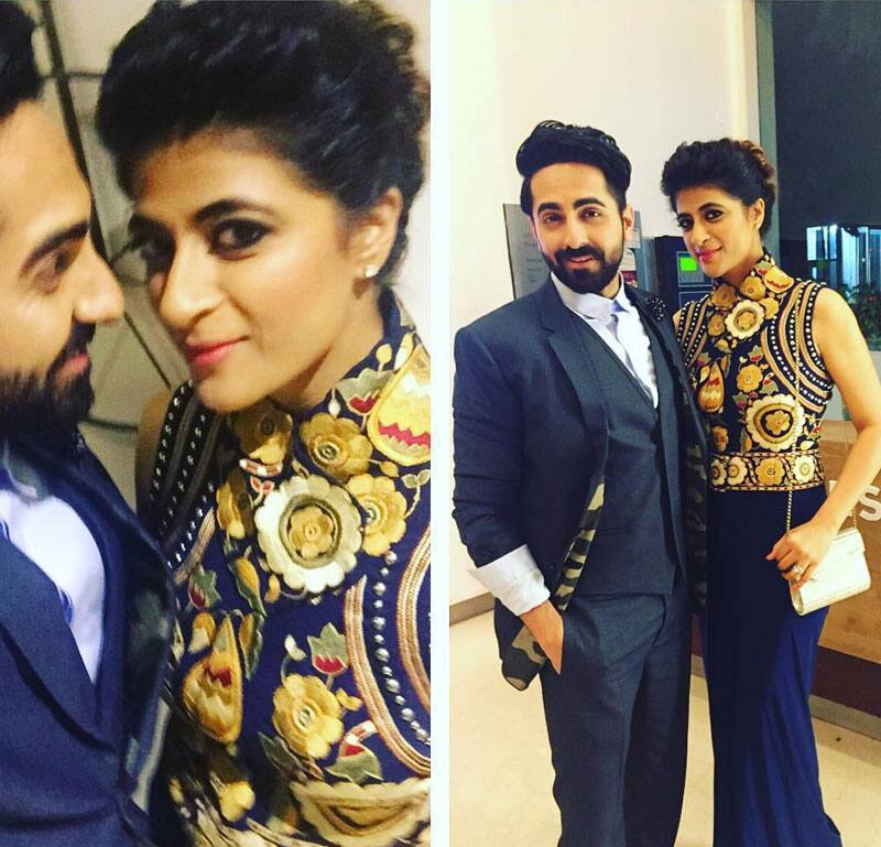 Ayushmann Khurrana :- Back from @filmfare nominations night with lovely tahira_k. #filmfare #bollywood -instagram