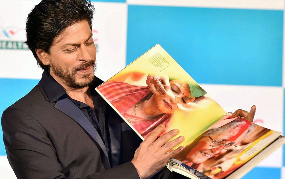 Bollywood actor Shah Rukh Khan at the launch of the coffee-table book Shades of Bengal in Kolkata.