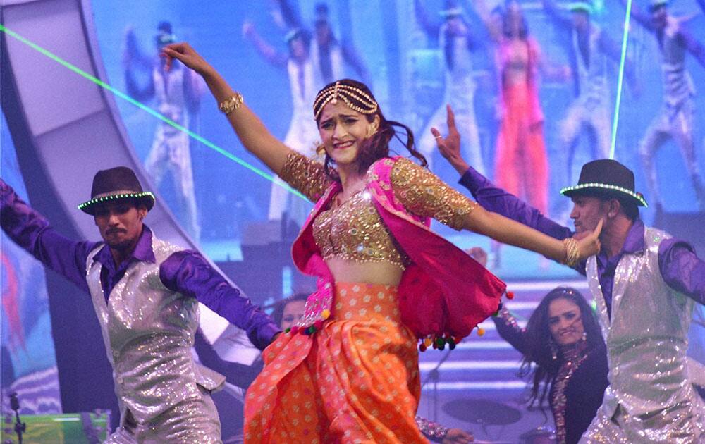 Bollywood actress Soman Kapur performs during Saifai Mohotsav.