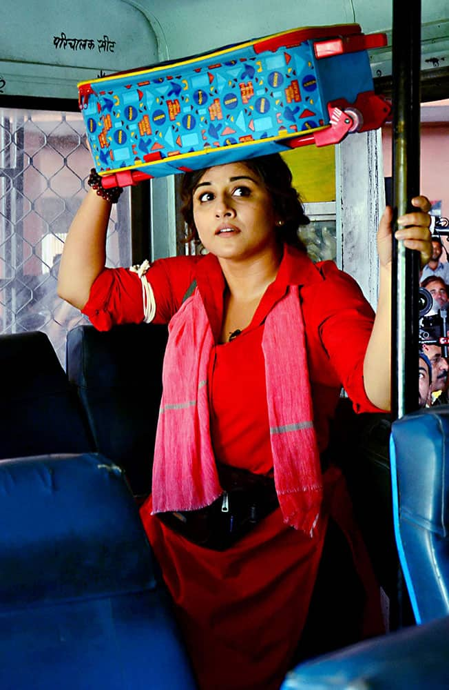 Bollywood actor Vidya Balan during a promotional event of a TV show in Mumbai.