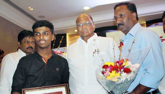 Pranav Dhanawade: Wonder kid felicitated by MCA President Sharad Pawar for epic knock