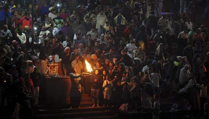 Devotees take first holy dip of Ardh Kumbh in Haridwar