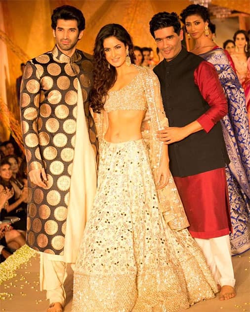 Awesome picture! Aditya roy kapur and katrina kaif with @ManishMalhotra. Twitter