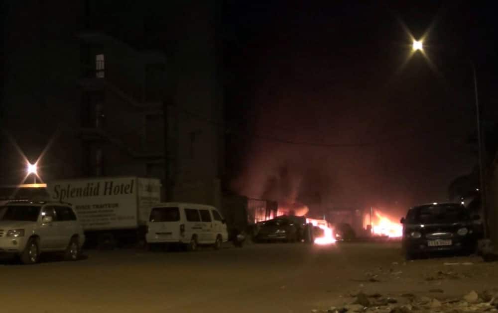 THE SCENE OF AN ATTACK ON A HOTEL, IN OUAGADOUGOU, BURKINA FASO.