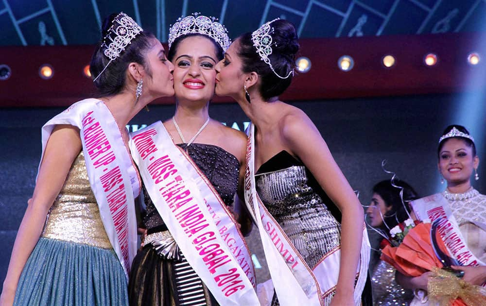 Contestants during grand finale of Miss Tiara India Global 2016 contest in Thane, Mumbai.