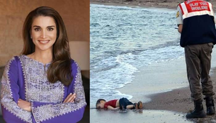 Jordan&#039;s queen hits back at Charlie Hebdo over cartoon of drowned Syria boy Aylan Kurdi