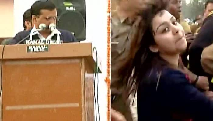 Aam Aadmi Sena&#039;s Punjab in-charge Bhavna Arora threw ink on Arvind Kejriwal due to &#039;CNG scam&#039;? - Watch