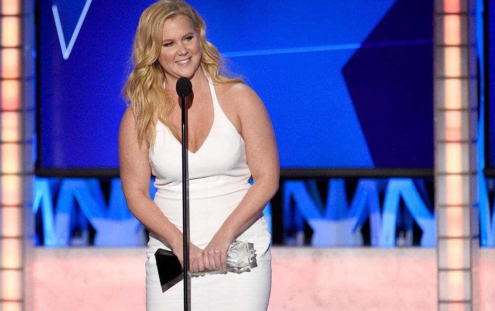 Amy Schumer accepts the award for best actress in a comedy for “Trainwreck” at the 21st annual Critics' Choice Awards.