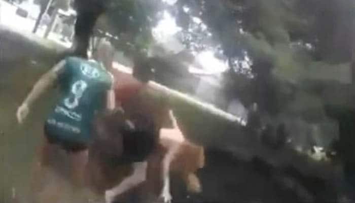 Video: Woman thrashes husband&#039;s lover, throws her off bridge