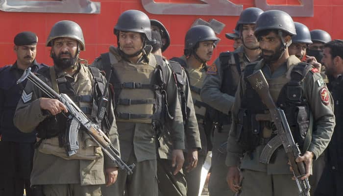 Pakistani troops arrive at Bacha Khan University in Charsadda, some 35 kilometers outside the city of Peshawar, Pakistan on Wednesday, January 20. Gunmen stormed Bacha Khan University named after the founder of an anti-Taliban political party in the country's northwest killing at least 21 people.
