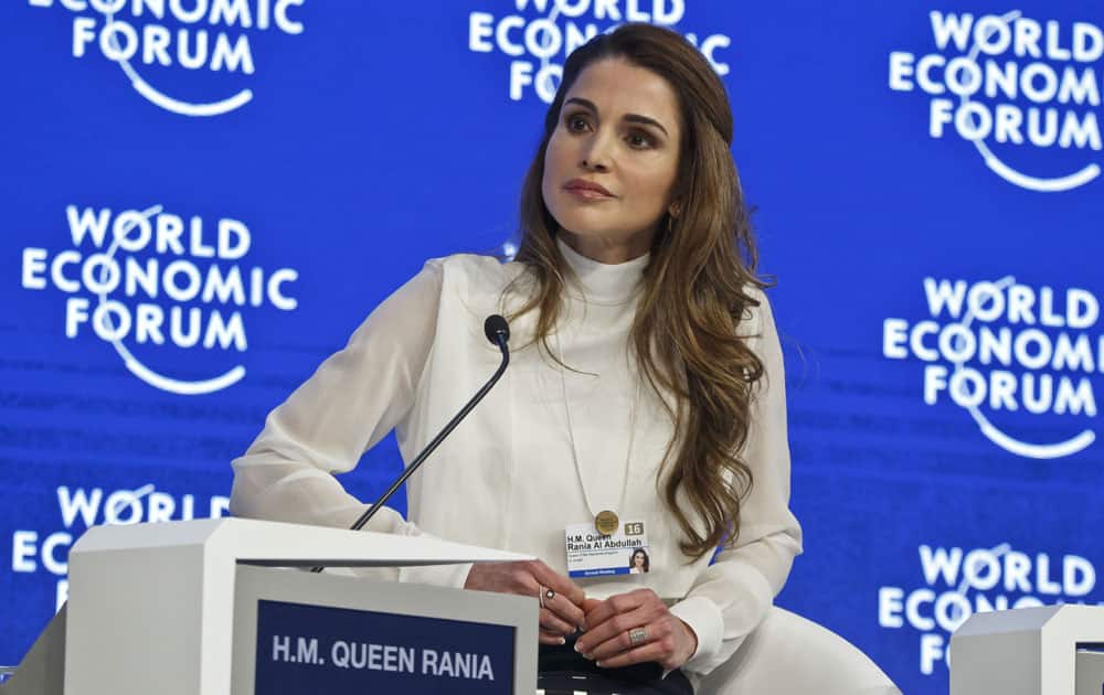 Jordan's Queen Rania attends the panel 