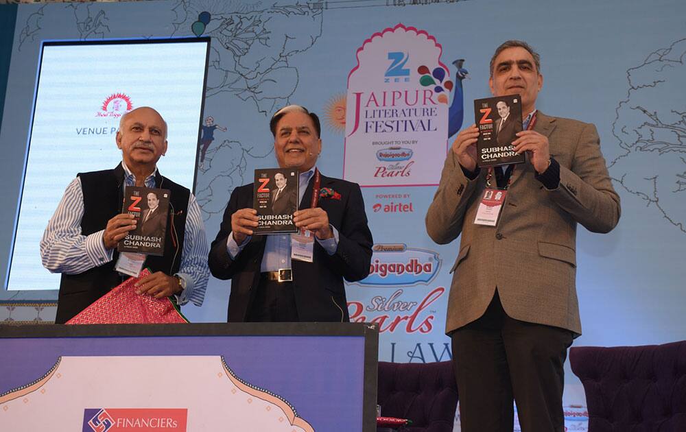 Essel Group & ZEE Chairman, Dr. Subhash Chandra’s autobiography 'The Z Factor - My Journey as the Wrong Man at the Right Time' launches at the ZEE Jaipur Literature Festival 2016