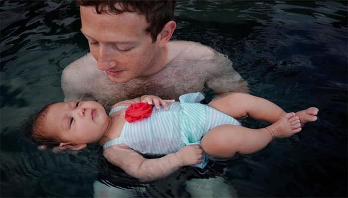 See pic: Mark Zuckerberg takes Max for her first swim!
