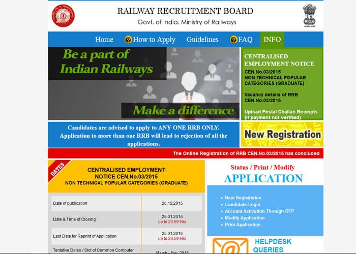 18,252 railway vacancies: Online registration concludes, exam likely in March