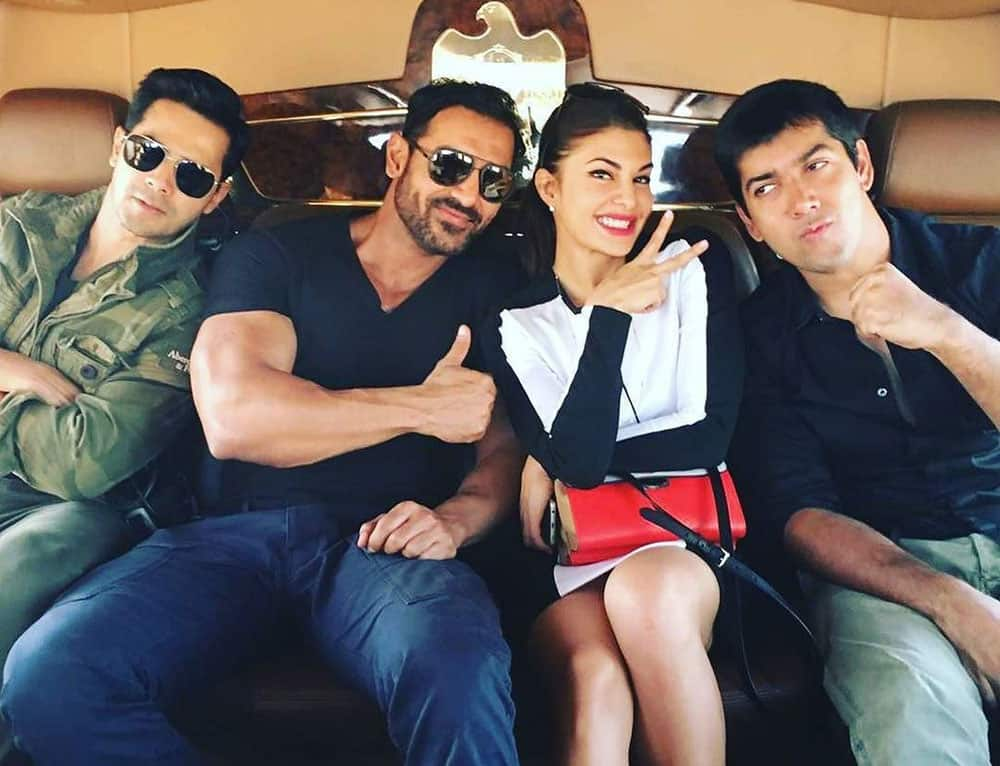 Jacqueline Fernandez ‏:-Back with my #dishoom team!!!missed these guys so much!!! Time for some #action #abudhabi … -twitter