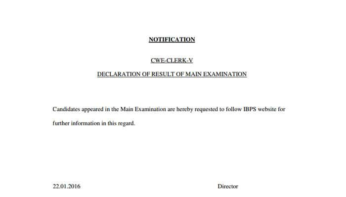 IBPS clerk V mains exams results to be announced soon; notification out