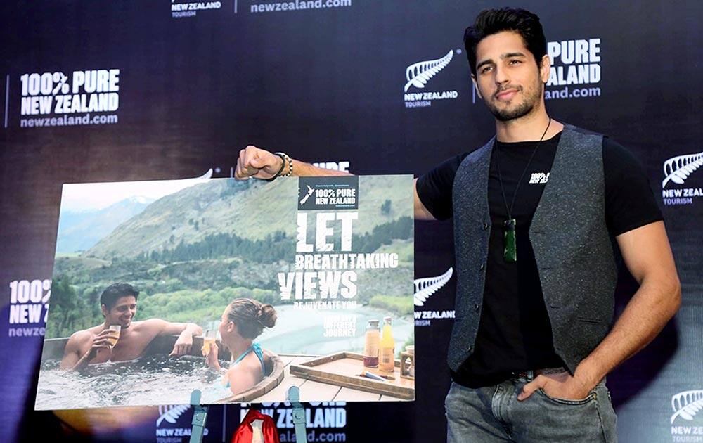 Bollywood actor Sidharth Malhotra during unveils the Tourism New Zealand campaign in Mumbai.