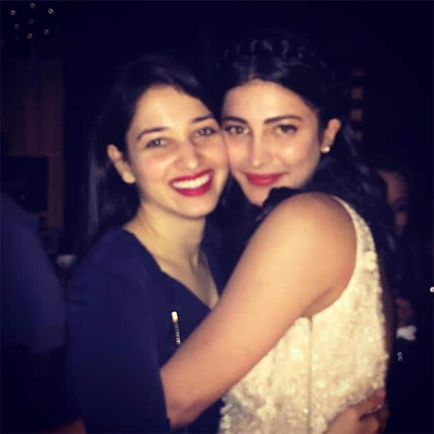 Happy birthday to the sweetest @shrutzhaasan an evening to remember. Instagram/tamannaahspeaks