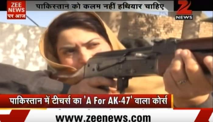 It happens &#039;only&#039; in Pakistan! Have you ever seen female teachers learning to operate AK-47? - Watch this video