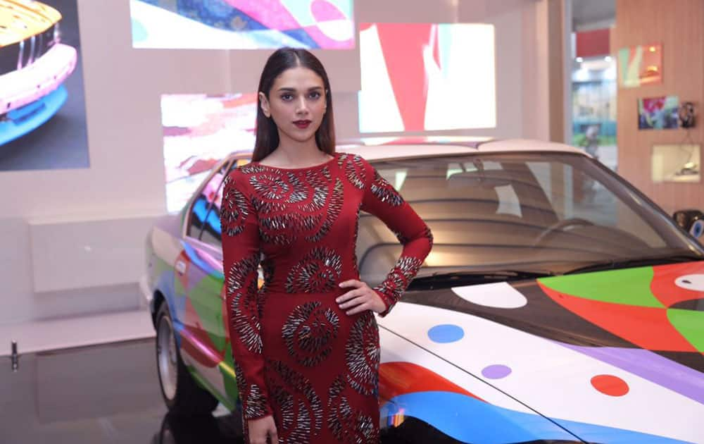 Aditi Rao Hydari ‏:- Aesthetically pleasing is an understatement!The BMW Art Car by César Manrique literally moves u #BMWatIAF @bmwindia -twitter