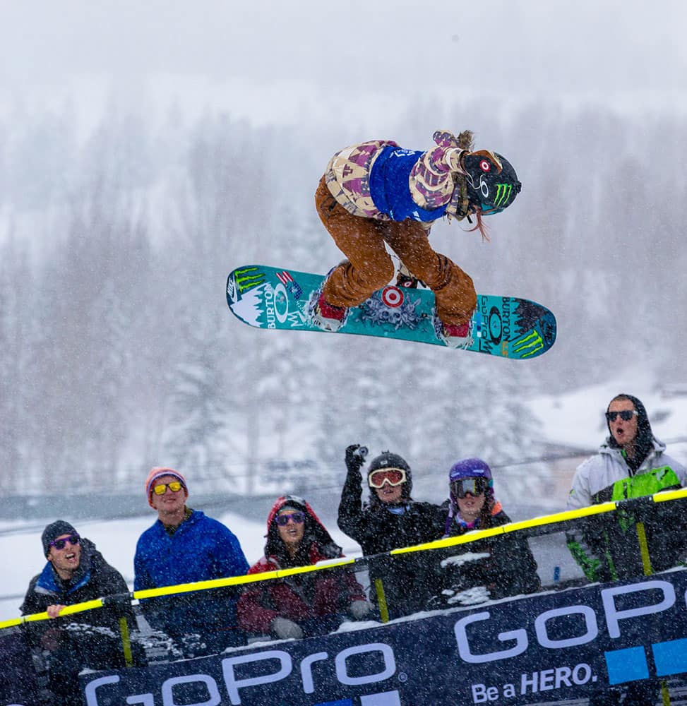 Chloe Kim competes in the Winter X Games Women's Superpipe Finals at Buttermilk Mountain in Aspen, Colo.