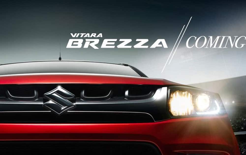 Hold your heart and get ready to witness the Global Premiere of #VitaraBrezza at the New Delhi #AutoExpo2016. (sourced via twitter)