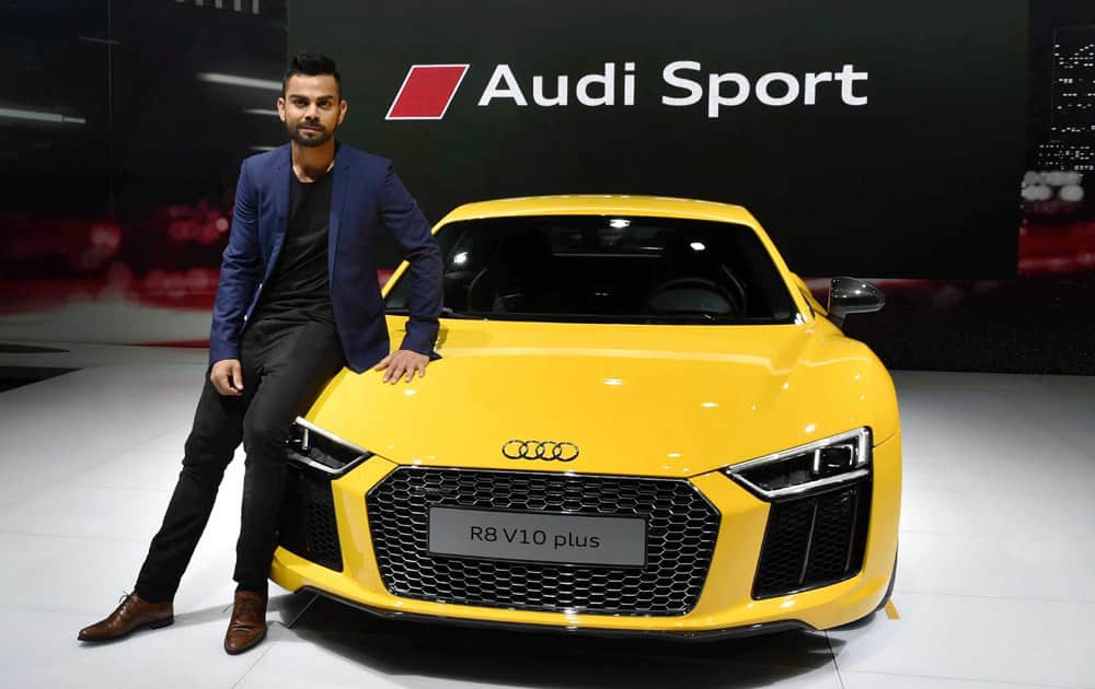  Indian Test captain Virat Kohli at the launch of Audis new sports car R8 V10 plus at Auto Expo 2016 in Greater Noida on Wednesday.