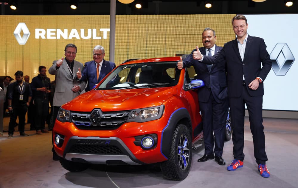 Renault's Climber is launched at the Auto Expo in Greater Noida, near New Delhi.