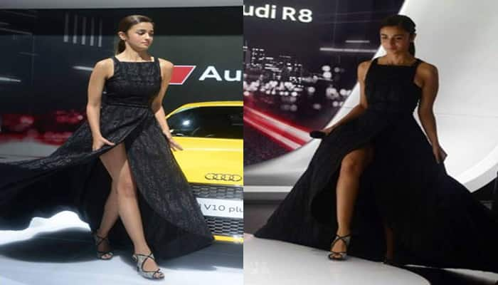 Alia Bhatt suffers wardrobe malfunction at Auto Expo.