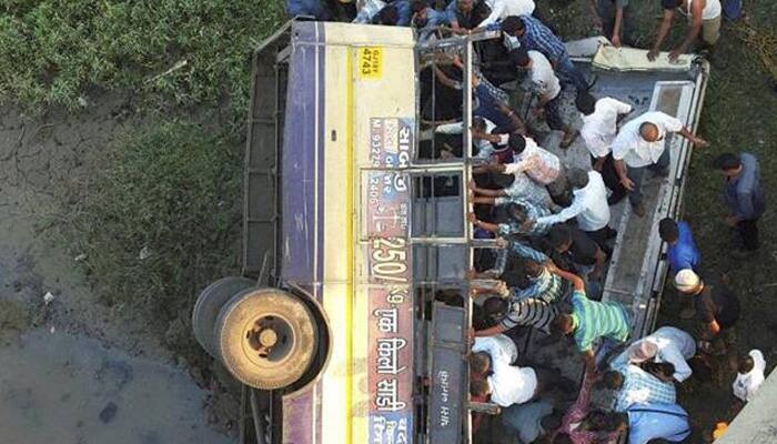 At least 37 dead as bus plunges into river in Gujarat