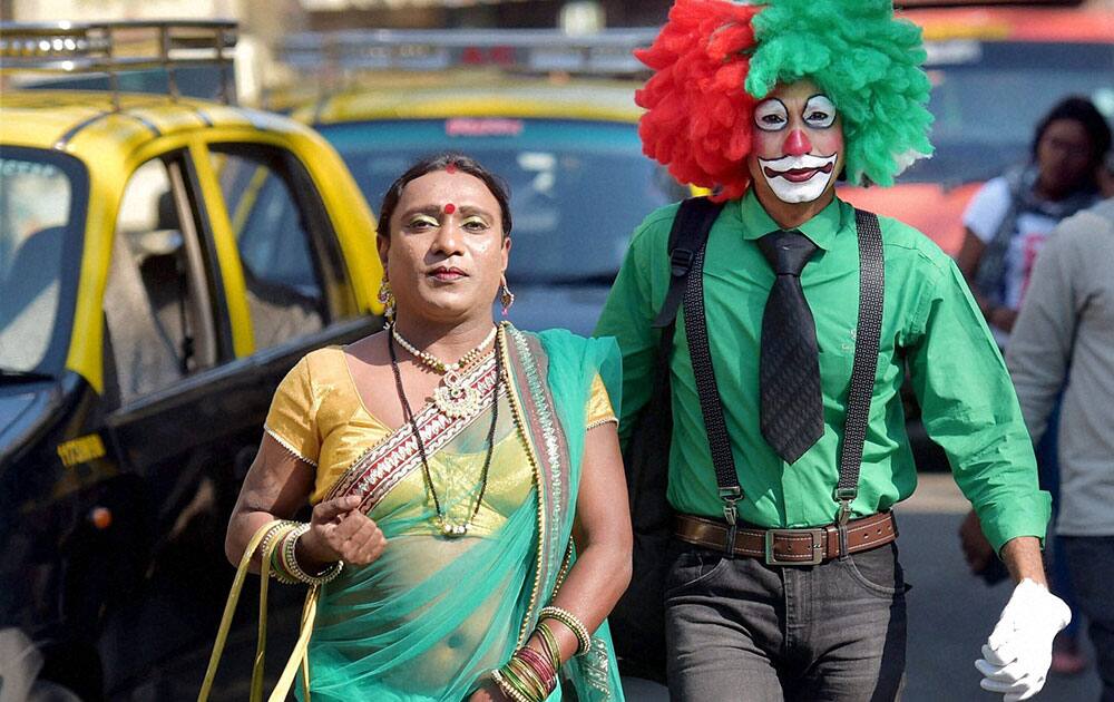 Supporters of the lesbian, gay, bisexual and transgender community attend the Pride March in Mumbai.