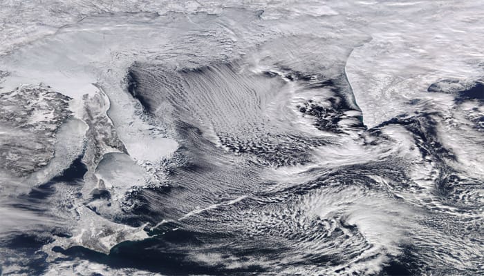 See pic: NASA releases image of sea ice and cloud streets covering Sea of Okhotsk!